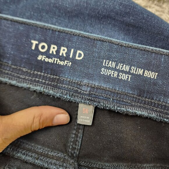 Torrid Jeans Womens 5X Dark Wash Stretch High Rise Lean Slim Boot - Picture 7 of 11